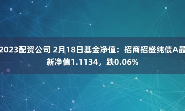 2023配资公司 2月18日基金净值：招商招盛纯债A最新净值1.1134，跌0.06%